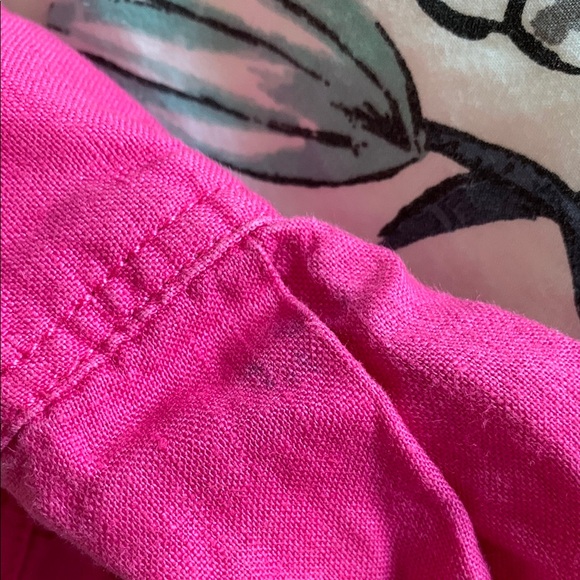Zara Magenta Fuchsia Cropped Boxy Button Down Linen Shirt - Picture 5 of 12